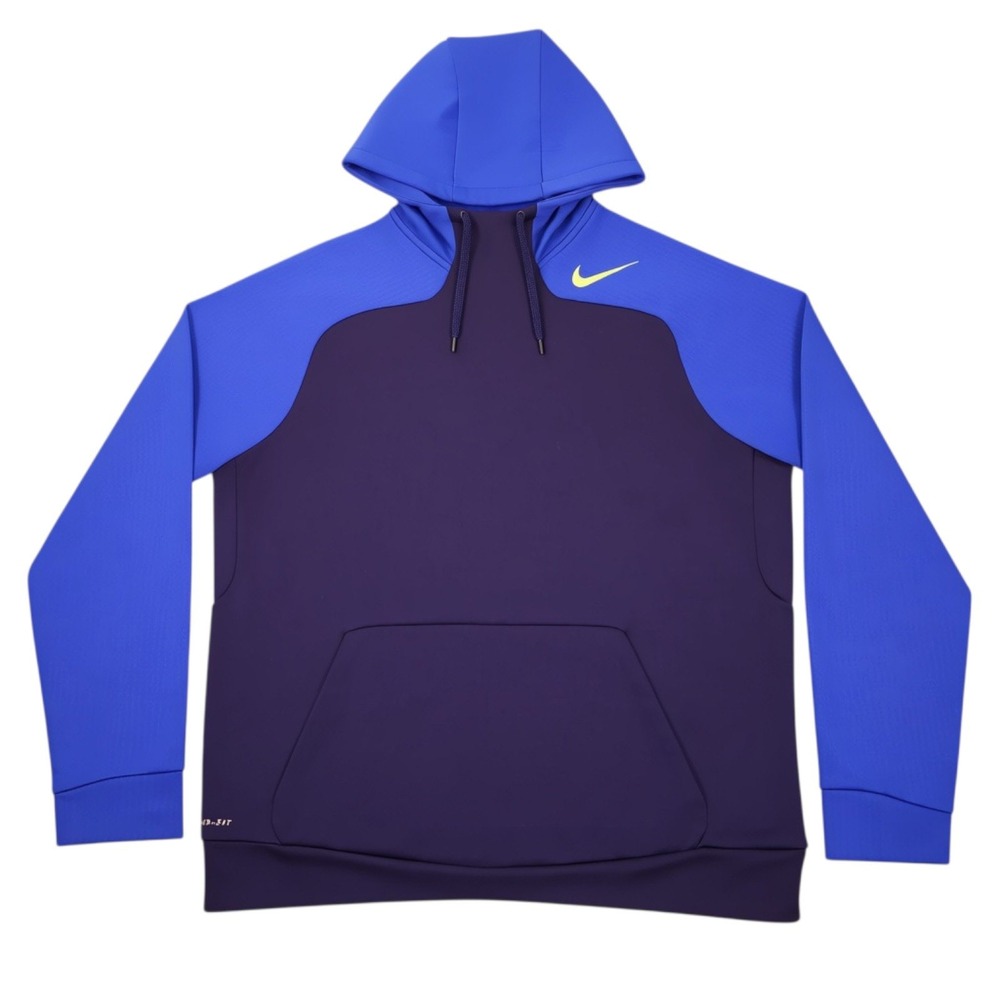 Nike Hoodie Mens Large Blue Therma-FIT Hyperspeed Pullover Fleece Sweatshirt